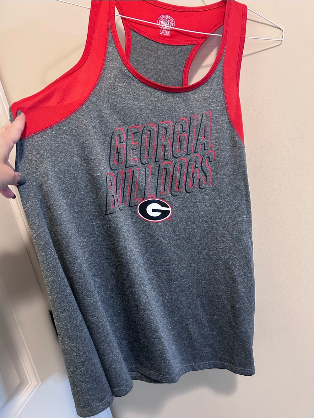 Georgia Bulldogs Grey & Red Racerback Tank